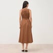 Robe en coton sans manches marron femme