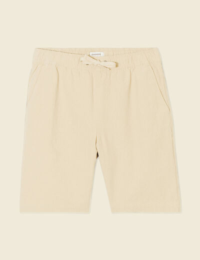Bermuda droit à coulisse beige homme