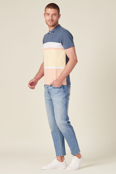 Polo éco-responsable bleu gris homme