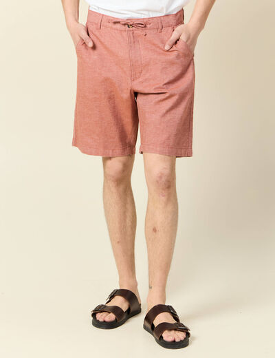 Bermuda droit marron cognac homme