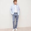 Pantalon straight longueur 32 ceinture bleu gris homme