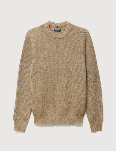 Pull manches longues camel homme