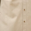 Chemise droite en coton manches longues beige homme