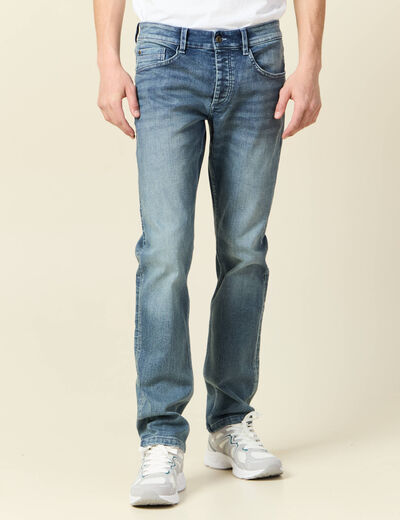Jeans straight 5 poches denim dirty homme