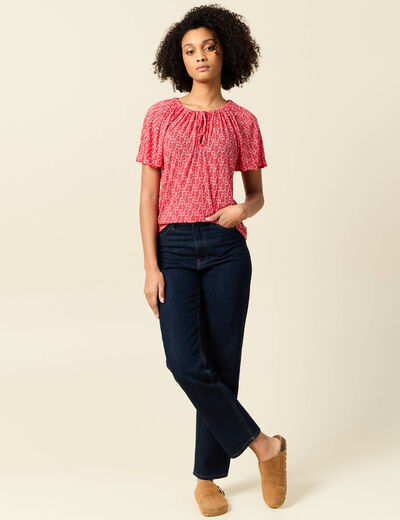 T-shirt manches courtes rouge femme