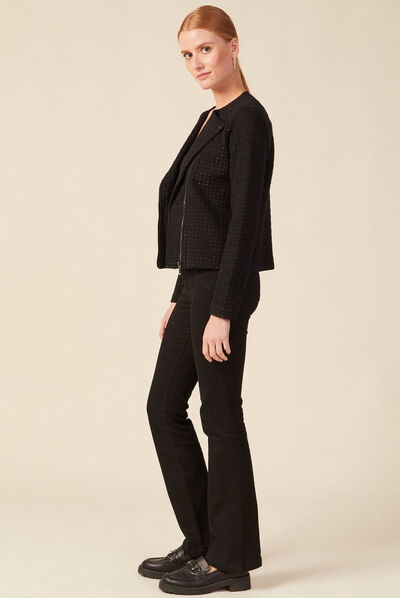 Gilet manches longues noir femme