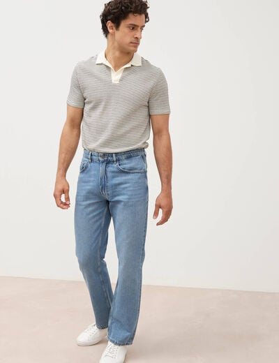 Jeans regular longueur 32 denim bleach homme