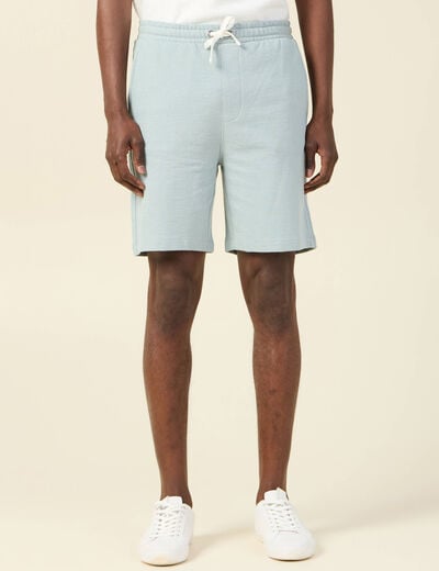 Short droit taille à coulisse bleu gris homme