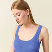 Débardeur tricot bretelles bleu electrique femme