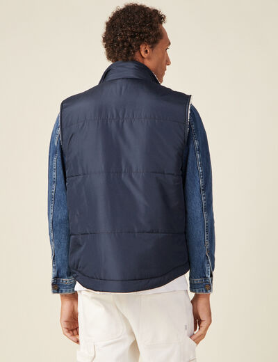 Doudoune réversible bleu marine homme