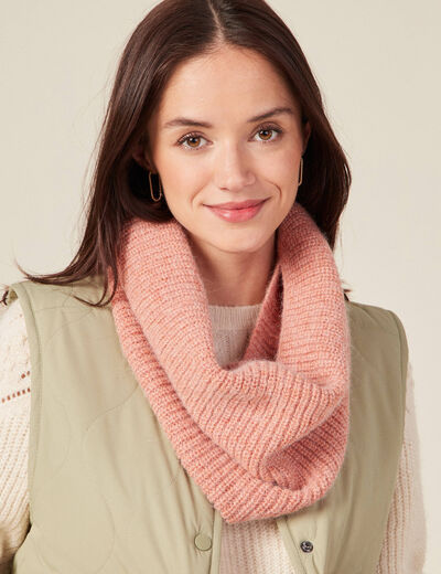 Snood tricoté fabriqué en France orange foncé femme
