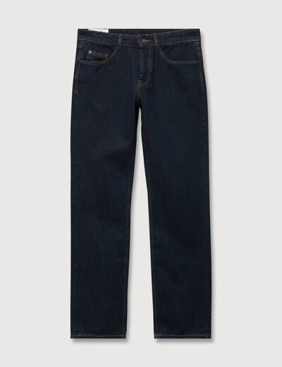 Jeans regular longueur 34 en coton denim brut rinse homme