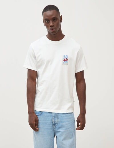 T-shirt en coton ecru homme