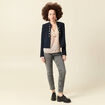 Blouse oversize col v manches longues blanc femme
