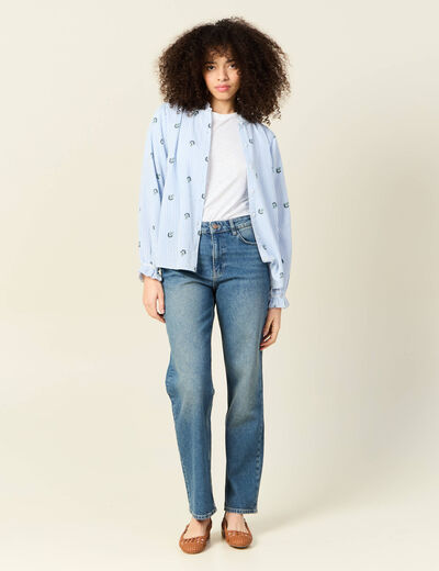 Chemise manches longues blanc femme