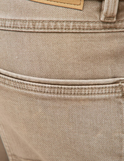 Jeans straight longueur 32 denim denim beige homme