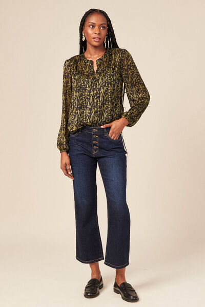 Chemise éco-responsable vert kaki femme