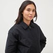 Blouson ample court col classique noir femme