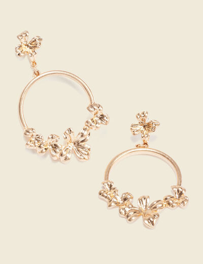 Boucles d'oreilles pendantes couleur or femme