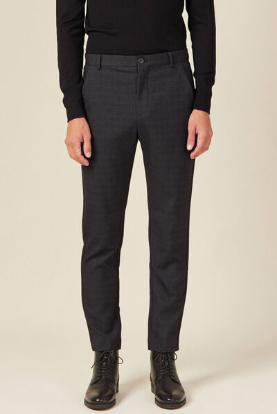 Pantalon chino tapered noir homme