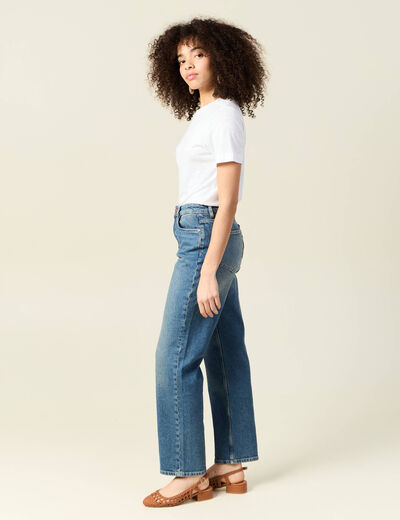 Jeans straight denim dirty femme