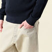 Pull droit manches longues bleu marine homme