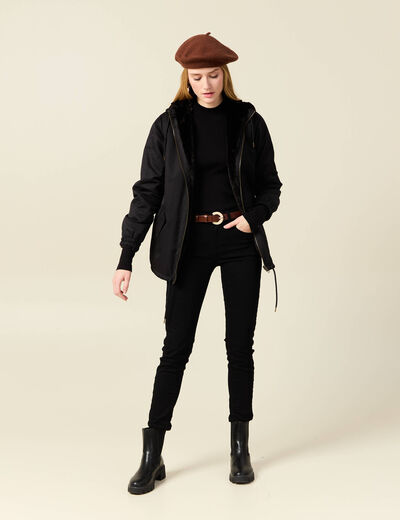 Parka réversible noir femme