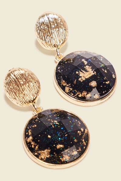 Boucles d'oreilles pendantes noir femme