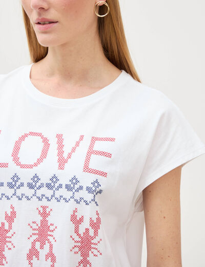 T-shirt en coton blanc femme