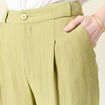 Pantalon large fluide vert olive femme