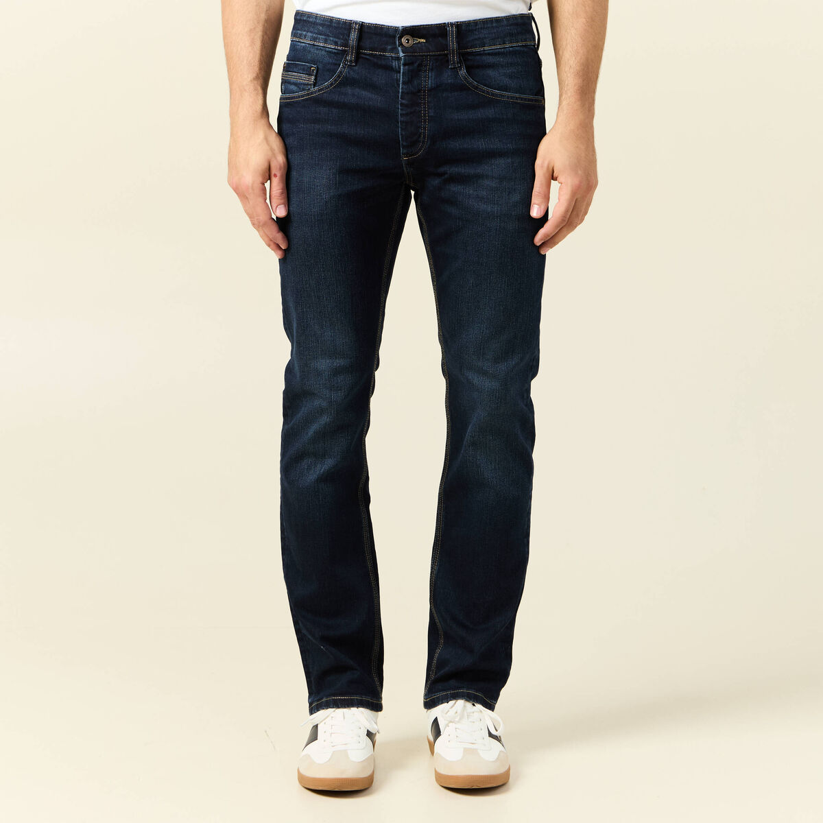 Jeans straight longueur 32 denim brut homme