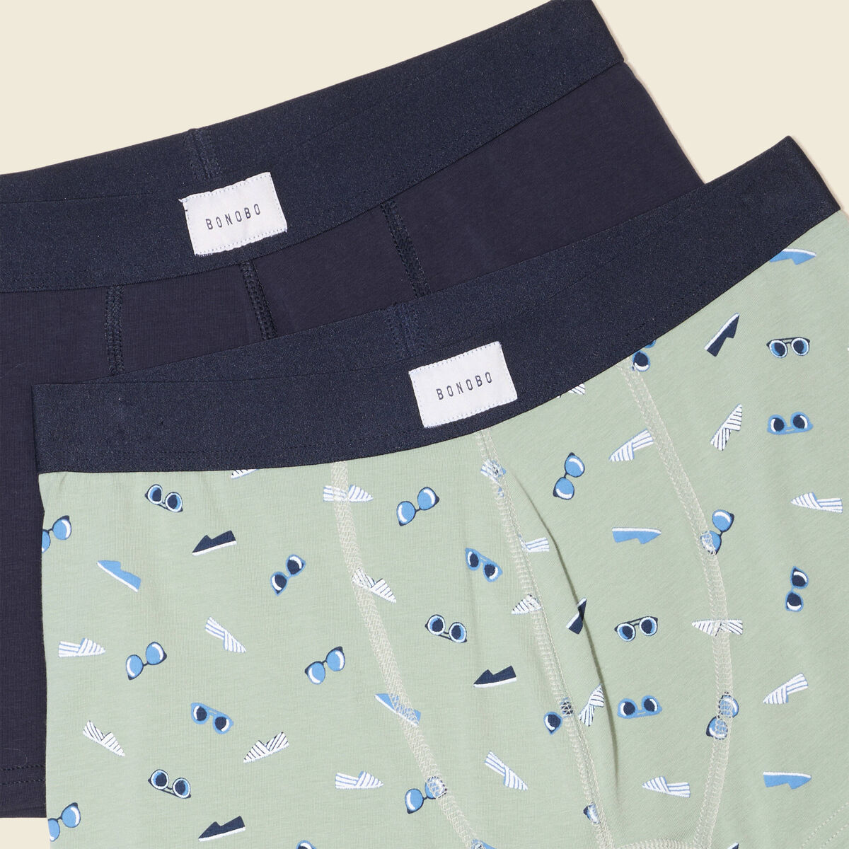 Lot 2 boxers bleu marine homme