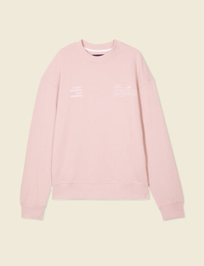 Sweat manches longues rose pastel homme
