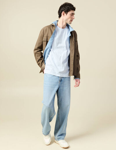T-shirt ample en coton manches courtes bleu ciel homme