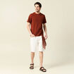 T-shirt manches courtes marron cognac homme