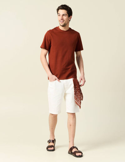 T-shirt manches courtes marron cognac homme