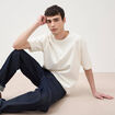 T-shirt ample col rond manches courtes ecru homme