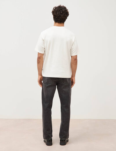 T-shirt ras de cou manches courtes ecru homme