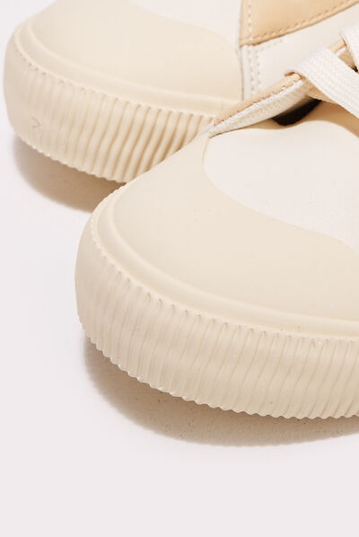 Baskets montantes plates ecru femme
