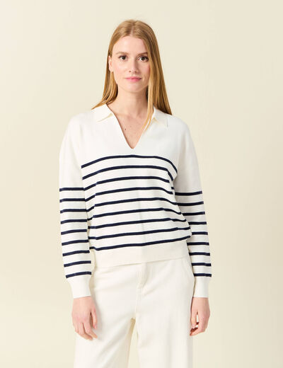 Pull éco-responsable ecru femme