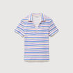 T-shirt polo ajust&eacute; c&ocirc;tel&eacute; en coton rose femme