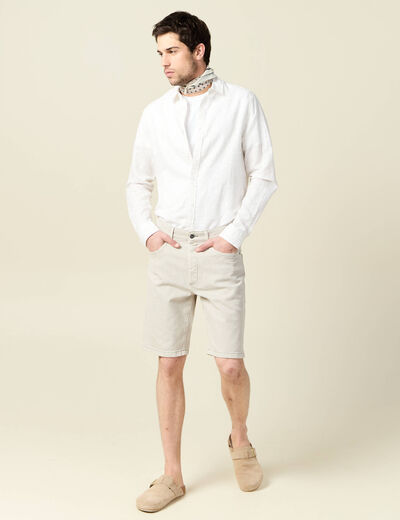Chemise manches longues blanc homme