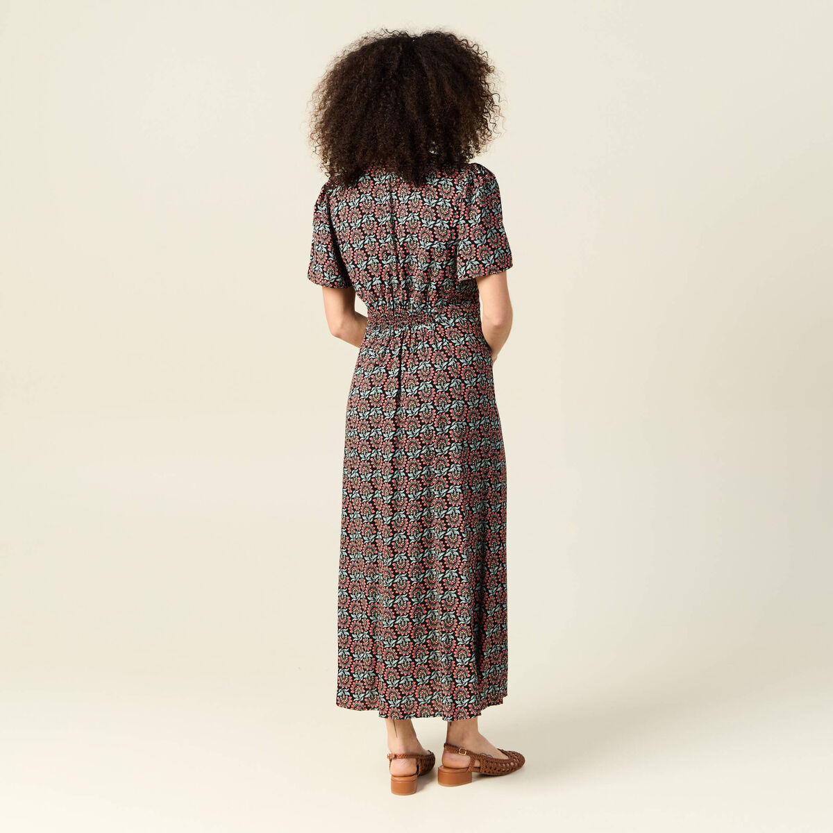 Robe longue éco-responsable noir femme