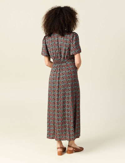 Robe longue éco-responsable noir femme