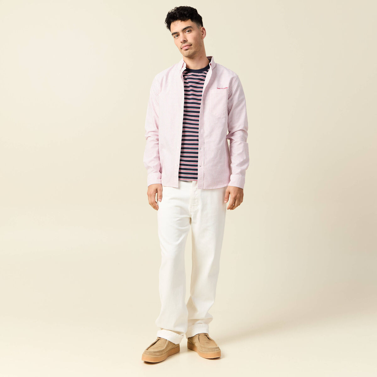Chemise manches longues rouge foncé homme