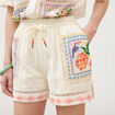 Short en coton avec doublure ecru femme
