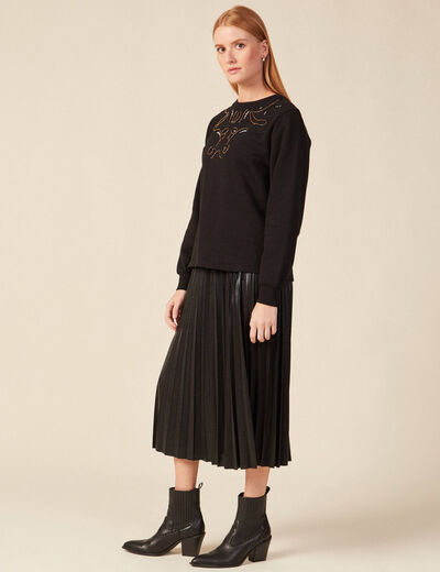 Sweat manches longues noir femme