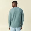 Pull manches longues col rond bleu gris homme