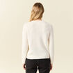 Pull manches longues perles ecru femme