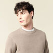 Pull droit manches longues vert kaki homme